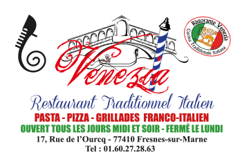 Adresse - Horaires - Téléphone - Venezia - Fresnes-sur-Marne - Restaurant Canal de l Ourcq